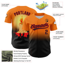 Charger l&#39;image dans la galerie, Custom Bay Orange Black-Fire Red 3D Halloween Authentic Baseball Jersey
