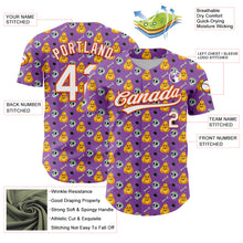 Load image into Gallery viewer, Custom Medium Purple White-Orange 3D Halloween Authentic Baseball Jersey
