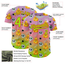 Загрузить изображение в средство просмотра галереи, Custom Light Purple Neon Green Light Pink-Orange 3D Halloween Authentic Fade Baseball Jersey
