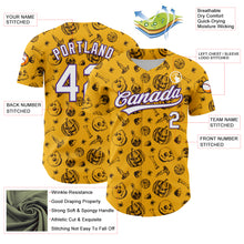 Charger l&#39;image dans la galerie, Custom Gold White-Purple 3D Halloween Authentic Baseball Jersey
