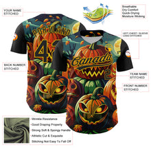 Загрузить изображение в средство просмотра галереи, Custom Black Gold 3D Halloween Authentic Baseball Jersey
