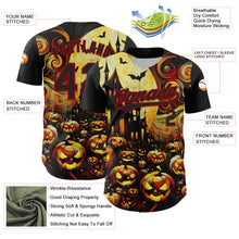 Laden Sie das Bild in den Galerie-Viewer, Custom Black Red 3D Halloween Authentic Baseball Jersey
