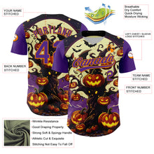 Загрузить изображение в средство просмотра галереи, Custom Purple Bay Orange 3D Halloween Authentic Baseball Jersey
