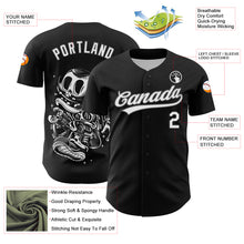 Загрузить изображение в средство просмотра галереи, Custom Black White-Steel Gray 3D Halloween Authentic Baseball Jersey
