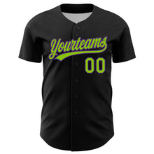 Загрузить изображение в средство просмотра галереи, Custom Black Neon Green-Purple 3D Halloween Authentic Baseball Jersey
