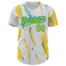 Загрузить изображение в средство просмотра галереи, Custom White Neon Green-Blue 3D Halloween Authentic Baseball Jersey
