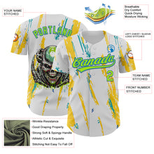 Загрузить изображение в средство просмотра галереи, Custom White Neon Green-Blue 3D Halloween Authentic Baseball Jersey
