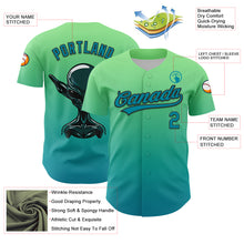 Загрузить изображение в средство просмотра галереи, Custom Pea Green Teal-Black 3D Halloween Authentic Baseball Jersey
