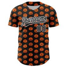 Laden Sie das Bild in den Galerie-Viewer, Custom Black White 3D Halloween Authentic Baseball Jersey
