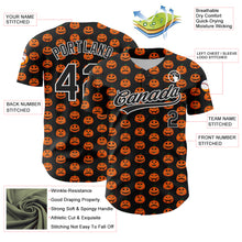 Laden Sie das Bild in den Galerie-Viewer, Custom Black White 3D Halloween Authentic Baseball Jersey
