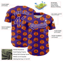 Загрузить изображение в средство просмотра галереи, Custom Purple White 3D Halloween Authentic Baseball Jersey
