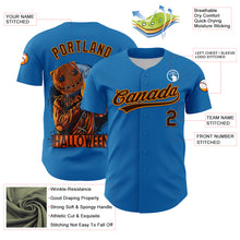 Загрузить изображение в средство просмотра галереи, Custom Blue Brown-Bay Orange 3D Halloween Authentic Baseball Jersey
