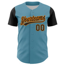 Загрузить изображение в средство просмотра галереи, Custom Shadow Blue Black-Bay Orange 3D Halloween Authentic Baseball Jersey
