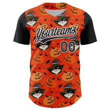 Загрузить изображение в средство просмотра галереи, Custom Orange Black-White 3D Halloween Authentic Baseball Jersey
