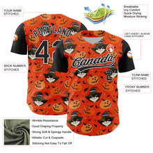 Загрузить изображение в средство просмотра галереи, Custom Orange Black-White 3D Halloween Authentic Baseball Jersey
