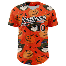 Загрузить изображение в средство просмотра галереи, Custom Orange Black-White 3D Halloween Authentic Baseball Jersey
