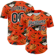 Загрузить изображение в средство просмотра галереи, Custom Orange Black-White 3D Halloween Authentic Baseball Jersey
