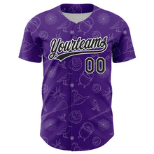 Загрузить изображение в средство просмотра галереи, Custom Purple Black-White 3D Halloween Authentic Baseball Jersey
