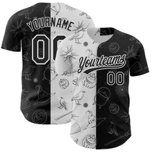 Загрузить изображение в средство просмотра галереи, Custom Black White 3D Halloween Authentic Baseball Jersey
