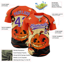 Загрузить изображение в средство просмотра галереи, Custom Orange Purple-White 3D Halloween Authentic Baseball Jersey
