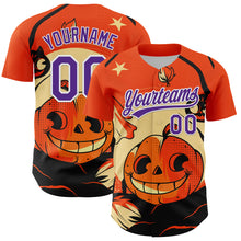 Загрузить изображение в средство просмотра галереи, Custom Orange Purple-White 3D Halloween Authentic Baseball Jersey
