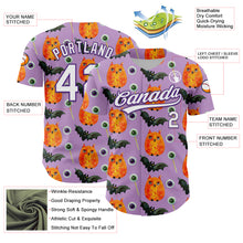 Laden Sie das Bild in den Galerie-Viewer, Custom Light Purple White-Purple 3D Halloween Authentic Baseball Jersey
