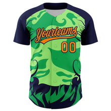 Загрузить изображение в средство просмотра галереи, Custom Neon Green Bay Orange-Navy 3D Halloween Authentic Baseball Jersey
