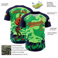 Load image into Gallery viewer, Custom Neon Green Bay Orange-Navy 3D Halloween Authentic Baseball Jersey
