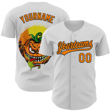 Загрузить изображение в средство просмотра галереи, Custom White Bay Orange-Black 3D Halloween Authentic Baseball Jersey
