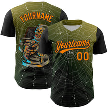 Загрузить изображение в средство просмотра галереи, Custom Black Bay Orange 3D Halloween Authentic Baseball Jersey
