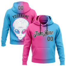 Charger l&#39;image dans la galerie, Custom Stitched Sky Blue Black-Pink 3D Halloween Gradient Sports Pullover Sweatshirt Hoodie
