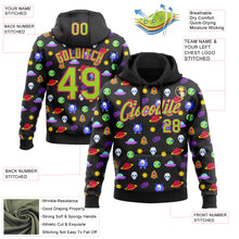 Загрузить изображение в средство просмотра галереи, Custom Stitched Black Neon Green-Hot Pink 3D Halloween Sports Pullover Sweatshirt Hoodie
