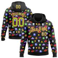 Загрузить изображение в средство просмотра галереи, Custom Stitched Black Neon Green-Hot Pink 3D Halloween Sports Pullover Sweatshirt Hoodie
