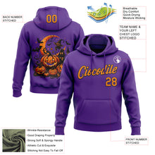 Charger l&#39;image dans la galerie, Custom Stitched Purple Bay Orange-Black 3D Halloween Sports Pullover Sweatshirt Hoodie
