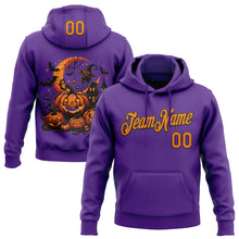 Charger l&#39;image dans la galerie, Custom Stitched Purple Bay Orange-Black 3D Halloween Sports Pullover Sweatshirt Hoodie
