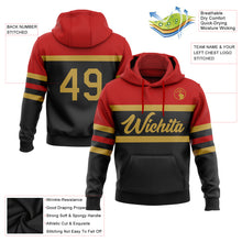 Загрузить изображение в средство просмотра галереи, Custom Stitched Black Old Gold-Red Line Sports Pullover Sweatshirt Hoodie
