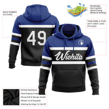 Загрузить изображение в средство просмотра галереи, Custom Stitched Black White-Royal Line Sports Pullover Sweatshirt Hoodie
