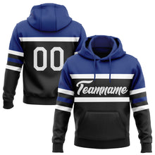 Загрузить изображение в средство просмотра галереи, Custom Stitched Black White-Royal Line Sports Pullover Sweatshirt Hoodie
