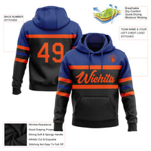 Загрузить изображение в средство просмотра галереи, Custom Stitched Black Orange-Royal Line Sports Pullover Sweatshirt Hoodie
