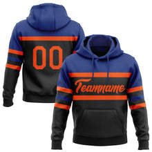 Загрузить изображение в средство просмотра галереи, Custom Stitched Black Orange-Royal Line Sports Pullover Sweatshirt Hoodie
