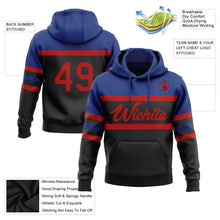 Загрузить изображение в средство просмотра галереи, Custom Stitched Black Red-Royal Line Sports Pullover Sweatshirt Hoodie
