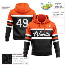 Laden Sie das Bild in den Galerie-Viewer, Custom Stitched Black White-Orange Line Sports Pullover Sweatshirt Hoodie
