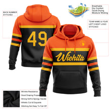 Загрузить изображение в средство просмотра галереи, Custom Stitched Black Gold-Orange Line Sports Pullover Sweatshirt Hoodie
