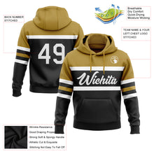 Laden Sie das Bild in den Galerie-Viewer, Custom Stitched Black White-Old Gold Line Sports Pullover Sweatshirt Hoodie
