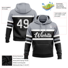 Laden Sie das Bild in den Galerie-Viewer, Custom Stitched Black White-Gray Line Sports Pullover Sweatshirt Hoodie
