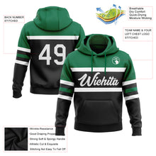 Charger l&#39;image dans la galerie, Custom Stitched Black White-Kelly Green Line Sports Pullover Sweatshirt Hoodie
