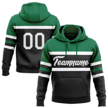 Laden Sie das Bild in den Galerie-Viewer, Custom Stitched Black White-Kelly Green Line Sports Pullover Sweatshirt Hoodie
