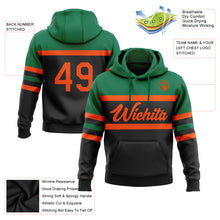 Charger l&#39;image dans la galerie, Custom Stitched Black Orange-Kelly Green Line Sports Pullover Sweatshirt Hoodie
