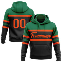 Laden Sie das Bild in den Galerie-Viewer, Custom Stitched Black Orange-Kelly Green Line Sports Pullover Sweatshirt Hoodie
