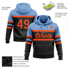 Charger l&#39;image dans la galerie, Custom Stitched Black Orange-Light Blue Line Sports Pullover Sweatshirt Hoodie
